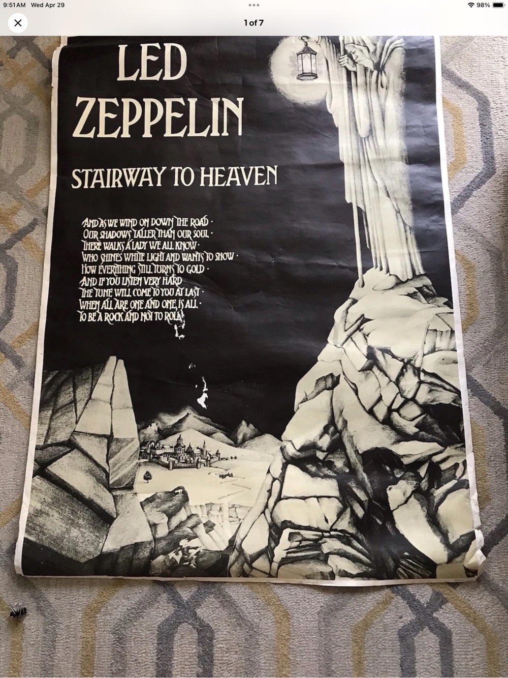 Led Zeppelin Stairway To Heaven Very Large Poster Vintage